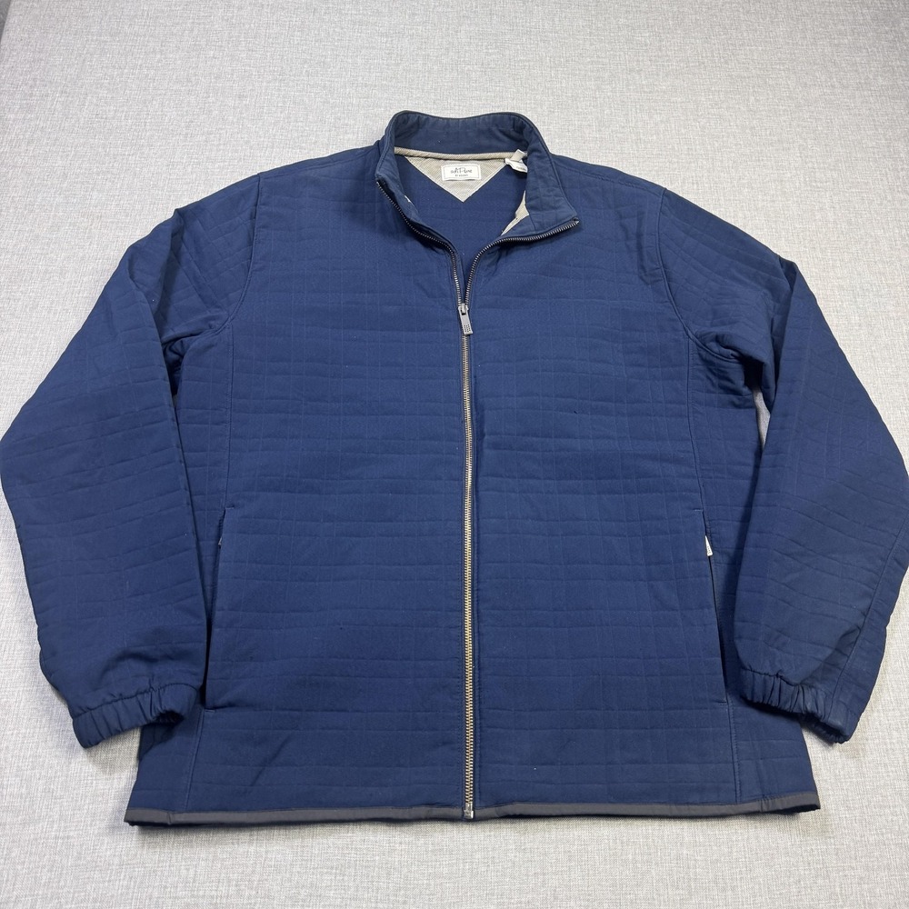 Adidas AdiPure Basic Golf Jacket Mens Medium Quilted Blue Insulated Full Zip
